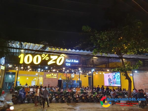Sang nhượng nhà hàng, quán nhậu 1000m2 đang hoạt động mặt tiền Phạm Văn Chiêu đông đúc.