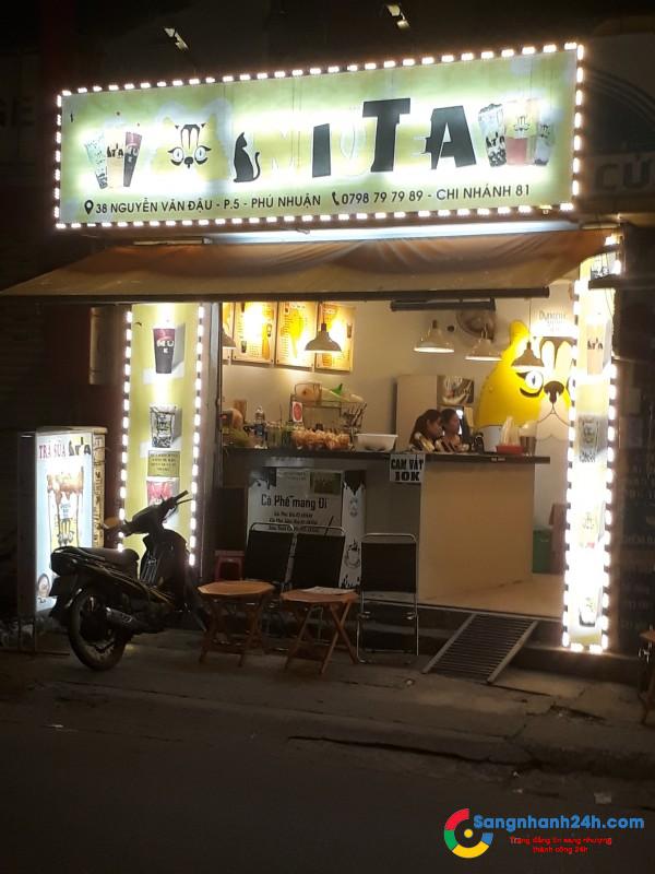 Sang nhanh quán trà sữa mặt tiền đường, khu dân cư đông, quận Phú Nhuận.